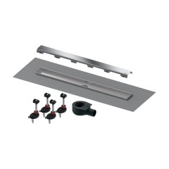 TECEdrainline. Комплект для монтажа дренажного канала, панель &quot;steel II&quot;, сатин, с мембраной 900 мм