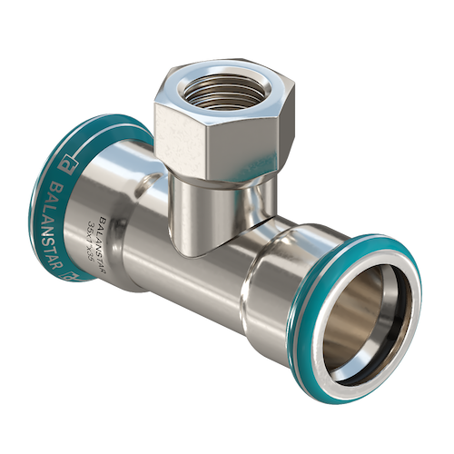 Пресс-тройник с резьбой Balanstar Press Inox, S2310, [ВПр-ВР-ВПр]