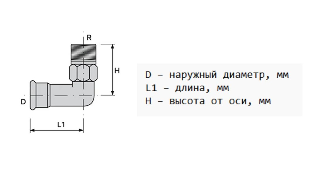 Пресс-угол с резьбой Balanstar Press Inox, S2317, [ВПр-НР]