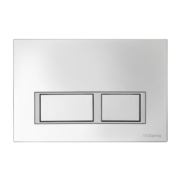 Комплект для установки подвесного унитаза: застенный модуль, панель смыва TECEspring V, хром глянцевый с хромированным контуром клавиш, унитаз TECEspring R