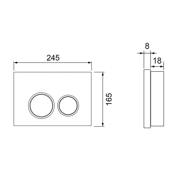 Комплект для установки подвесного унитаза: застенный модуль, панель смыва TECEspring R белая глянцевая с хромированным контуром клавиш, унитаз TECEspring K