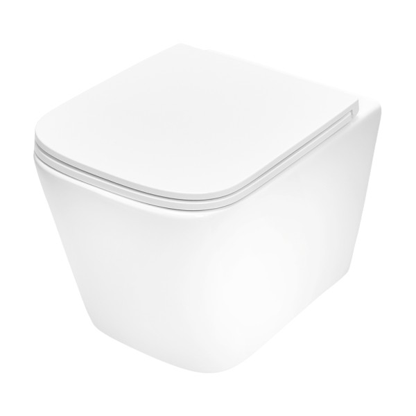 Комплект для установки подвесного унитаза: застенный модуль, панель смыва TECEspring S. нержавеющая сталь, сатин, унитаз TECEspring S