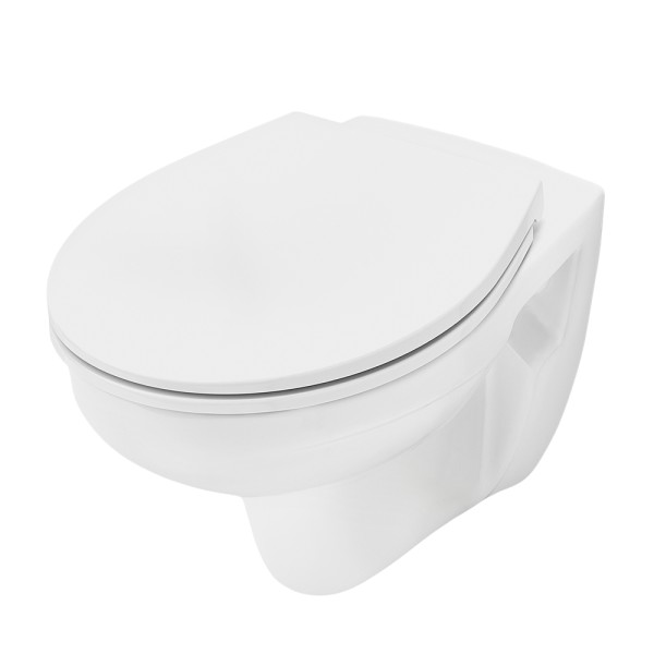 Комплект для установки подвесного унитаза: застенный модуль, панель смыва TECEspring R белая глянцевая с хромированным контуром клавиш, унитаз TECE Basic